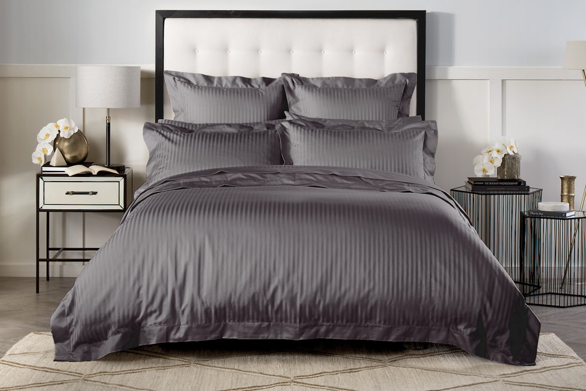 Product photograph of Sheridan 1200tc Millennia Tailored Duvet Cover - Charcoal Super King from Sheridan UK