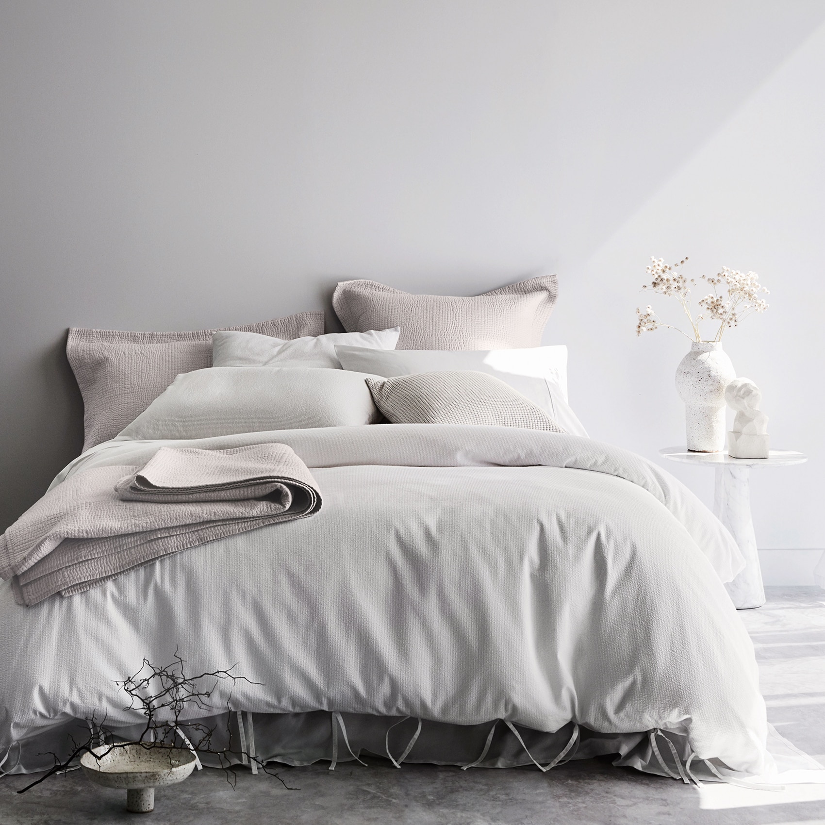 Product photograph of Sheridan Organic Marramas Quilt Cover Set - White King from Sheridan UK