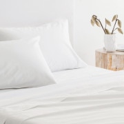 Sheridan 300Tc Organic Percale Pillowcase (Pair) - White