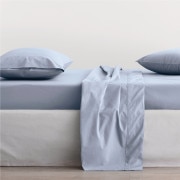 Sheridan 300Tc Organic Percale Fitted Sheet - Light Blue